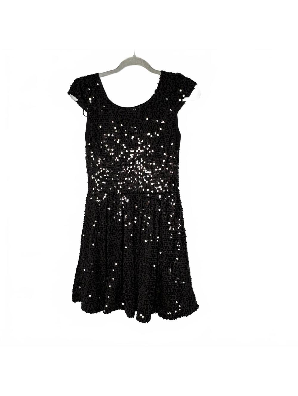 Vintage dELiA*s Y2K Black Sequin Mini Dress Size M